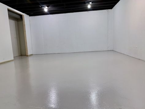 How to Paint Concrete Basement Floors Using Epoxyshield - Building Bluebird Epoxy Basement Floor Colors, Painting Concrete Walls, How To Paint Concrete, Painting Basement Floors, Concrete Basement Floors, Basement Floors, Concrete Basement, Basement Paint Colors, Basement Decoration