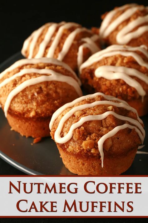 Nutmeg Muffin Recipes, Nutmeg Muffins, Nutmeg Cake, Nutmeg Cake Recipe, Cinnamon Coffee Cake Muffins, Walnut Muffins, Coffee And Walnut Cake, Spice Muffins, Coffee Cake Muffins