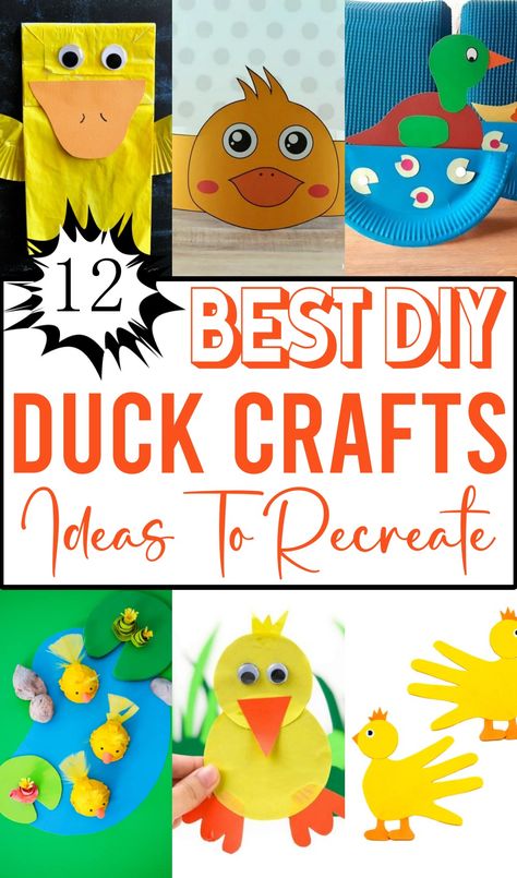 DIY Duck Crafts 1 Duck Crafts For Kids, Easy Home Projects, Duck Craft, Duck Crafts, Paper Lunch Bags, Christmas Duck, Duck Toy, Duck Art, Puppet Crafts