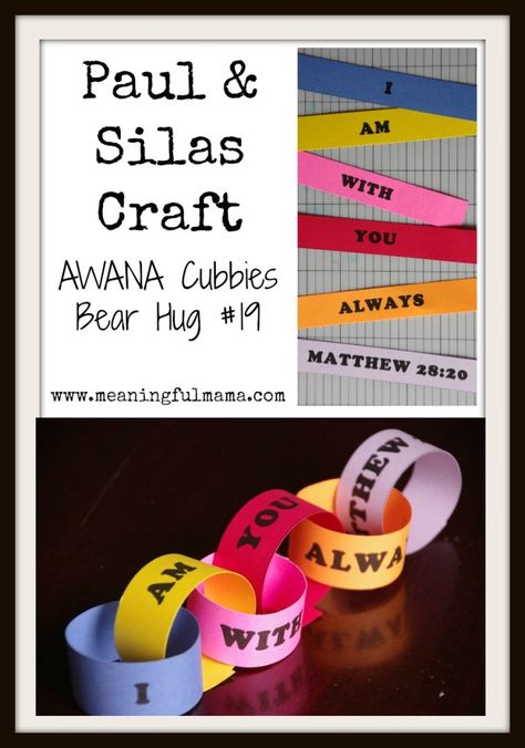 Paul & Silas Craft - AWANA Cubbies Bear Hug #19 - Printable Included - Meaningful Mama Paul And Silas Craft, Paul Silas, Awana Crafts, Awana Cubbies, Paul And Silas, Fish Craft, Children's Church Crafts, Bible Story Crafts, Sunday School Crafts For Kids