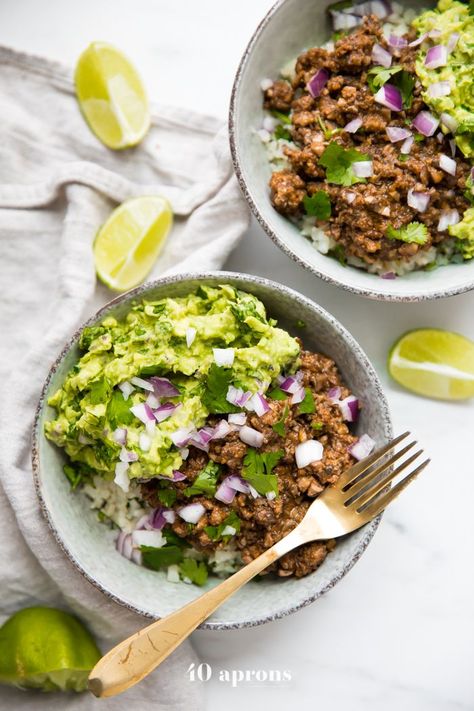 Avocado Burrito, Chipotle Beef, Beef Mushroom, Grilled Tilapia, Low Carb Meats, Avocado Bowl, Easy Whole 30 Recipes, Avocado Crema, Low Carb Meal Plan