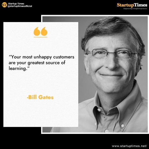 William Henry Gates III is an American business magnate, software developer, investor, author, and philanthropist. He is a co-founder of Microsoft Corporation.

#quotes #startuptimes #thoughts #todayquotes #todaythought #motivation #motivationalquotes #startup #startupquotes Startup Quotes Entrepreneurship, Corporate Motivational Quotes, Famous Entrepreneurs, Small Offices, Social Media Course, Startup Quotes, William Henry, Microsoft Corporation, Today Quotes