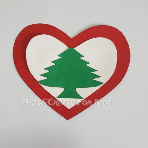 Three colors heart. Cedar tree. Lebanese Independence Day, Independence Day Craft Ideas, Cedar Tree, Cedar Trees, Colorful Heart, Three Color, Independence Day, Preschool, Craft Ideas