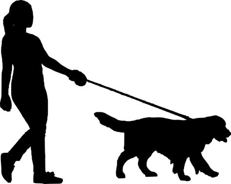 Walk Him Like A Dog, Dog Outline, Walking Dog, Dog Potty Training, Silhouette People, Free Lifestyle, Silhouette Clip Art, Silhouette Images, Girl Silhouette