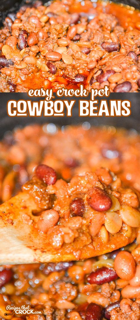 These Easy Crock Pot Cowboy Beans are fantastic as a flavorful side dish and perfect as a hearty bowl all on their own. Cowboy Beans, Dutch Oven Recipes, Crockpot Dishes, Smitten Kitchen, Beans Recipe, Crock Pot Slow Cooker, Crockpot Recipes Slow Cooker, Crock Pot Cooking, Bean Recipes