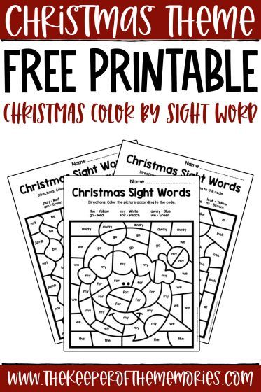 Practice sight words with your preschool and kindergarten students using these Free Printable Christmas Sight Words Worksheets. Get your no-prep printable kindergarten worksheets today! #sightwords #Christmas #holidays Christmas Sight Word Activities, Labeling Kindergarten, Christmas Drawings For Kids, Students Christmas, Sight Word Coloring, Santa Coloring Pages, Christmas Art Projects, Christmas Worksheets, Word Free