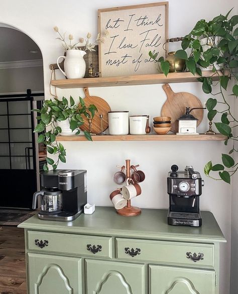 Coffee Bar Ideas Station Small, Coffee Bar Station, Coffee Bar Ideas, Bar Station, Coffee Bars In Kitchen, Home Coffee Stations, Home Coffee Bar, Coffee Nook, Coffee Bar Home