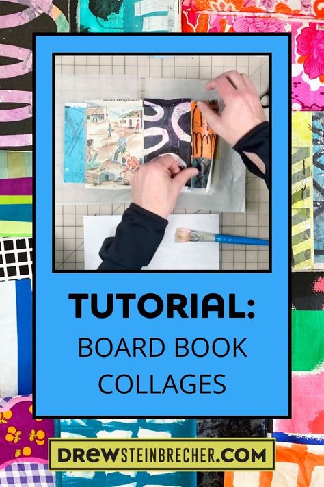 Unleash your inner artist by repurposing children's board books for captivating collages! Embrace the tactile experience of working with sturdy pages that hold glue like a champ. Follow our simple steps to create visually appealing mini collages that are sure to impress. Sign up for our free online class to learn everything you need to know about collaging in board books. Book Collage Ideas, Art Book Collage, Collage Art Book, Altered Childrens Board Books, Monoprinting Techniques, Soul Collage Instructions, Fiber Art Projects, Mixed Media Art Techniques, Free Online Classes