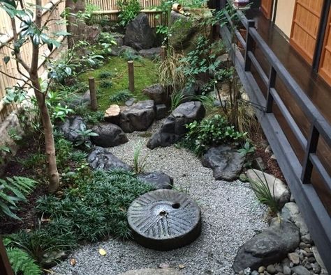 Japanese Garden Decor Ideas, Garden Design Simple, Japanese Courtyard Garden, Japanese Garden Backyard, Japanese Courtyard, Japanese Garden Decor, Japanese Rock Garden, Small Japanese Garden, Japanese Garden Landscape