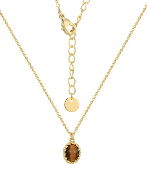 PRICES MAY VARY. Exquisite Design: This necklace features a unique twisted oval design that creates a sophisticated focal point, enhanced by the natural beauty of the tiger's eye gemstone. Premium 14K Gold Plating: Crafted with high-quality 14K gold plating, this pendant necklace boasts a luxurious finish that resists tarnishing and maintains its shine over time. Natural Tiger's Eye Gemstone: The pendant showcases a stunning tiger's eye gemstone inlay, known for its rich golden and brown hues th Eye Pendant Necklace, Tiktok Shop, Tigers Eye Necklace, Tigers Eye Gemstone, Elegant Pendant, Tiger's Eye, Gold Plated Necklace, Eye Necklace, Necklace For Women