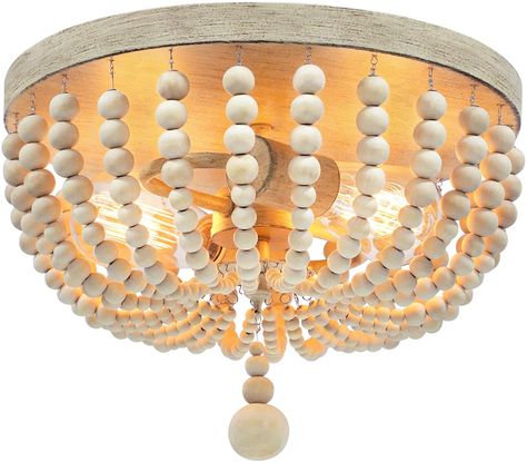 Farmhouse Wood Beaded Chandelier, Bohemia Ceiling Lamp, Rustic 2-Light Pendant Light Fixture, Semi-Flush Mount Ceiling Light for Living Room Entryway Hallway Kitchen Girl’s Room Baby’s Nursery, Oak - - Amazon.com Nursery Light Fixture, Beaded Light Fixture, Wood Beaded Chandelier, Boho Light Fixture, Entryway Light Fixtures, Lamp Rustic, Wood Bead Chandelier, Wood Pendant Light, Farmhouse Chandelier