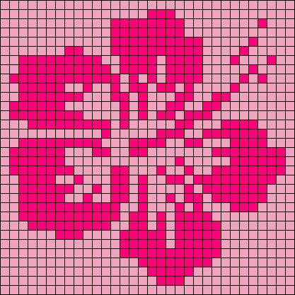 Alpha pattern #167932 variation #341768 | BraceletBook Pink Alpha Pattern, Crochet Ideas For Dad, Pixel Art Fleur, Small Alpha Patterns, Crochet Fits, Carpet Crochet, Pixel Grid, Crochet Grid, Lego Activities