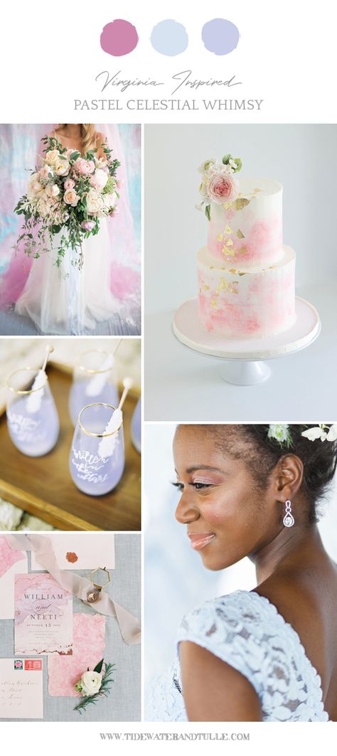 Pastel celestial wedding ideas with iridescence Pastel Celestial Wedding, Futuristic Wedding, Iridescent Wedding, Wedding Schemes, Celestial Wedding Theme, Wedding Diys, Wedding Color Combos, Color Design Inspiration, Celestial Wedding