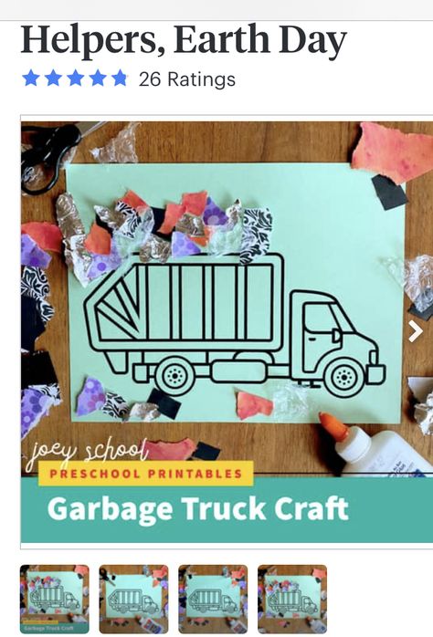 Community Workers Sensory Bin, Garbage Theme Preschool, Recycling Prek Activities, Recycling Art For Toddlers, Trash Activities Preschool, Recycled Crafts Kindergarten, Recycle Study For Preschool, Trash Crafts For Kids, Garbage Collector Community Helpers