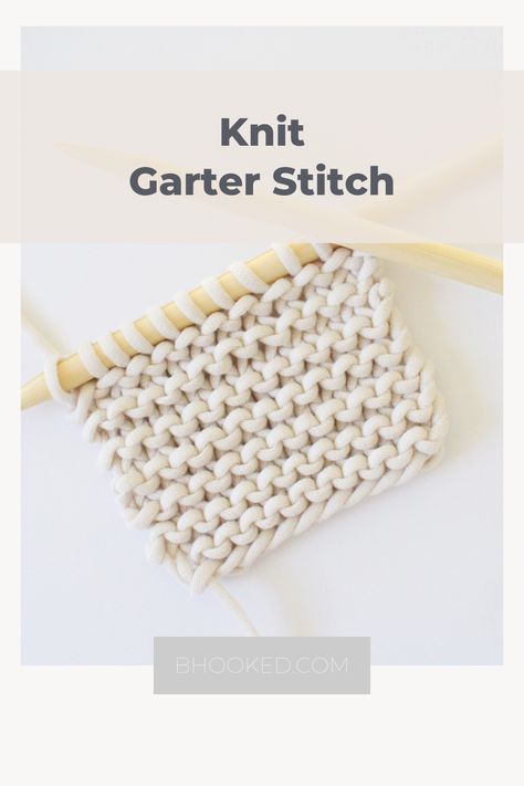 The knit garter stitch is one of the easiest and often times, the stitch beginner knitters learn first. #BHooked #Knit #Knitting #HowToKnit #KnittingPattern #KnittingTutorial #KnittingStitch Knit Garter Stitch, Garter Stitch Knitting, Novelty Yarn, Knit Pillow, Learn How To Knit, How To Knit, Bind Off, Garter Stitch, Knitting Tutorial