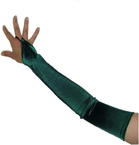 Amazon.com: SACAS Long Fingerless Satin Gloves in Forest Green One Size : Clothing, Shoes & Jewelry Prom Gloves, Ivy Costume, Poison Ivy Cosplay, Poison Ivy Costumes, Long Fingerless Gloves, Satin Gloves, Green Gloves, Blue Gloves, Formal Gloves