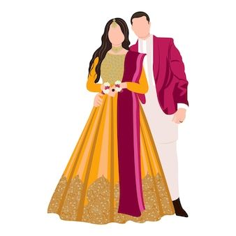 Lehenga Vectors, Photos and PSD files | Free Download Indian Couple Cartoon, Couple Illustration Wedding, Cartoon Wedding Invitations, Bride And Groom Cartoon, Wedding Couple Cartoon, Dress Posing, Wedding Card Design Indian, Indian Wedding Invitation Card Design, Indian Wedding Invitation