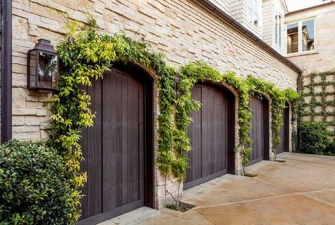 Collins Interiors, Carriage House Garage, Garage Door Types, Built In Banquette, Stained Doors, Porte Cochere, Garage Door Design, Golden Gate Park, Transitional House