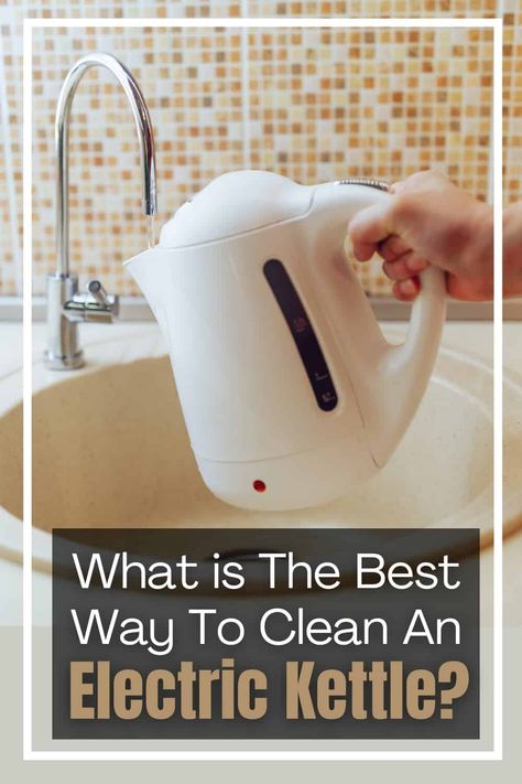 Cleaning Electric Kettle, How To Clean Electric Kettle, How To Clean A Kettle Inside, How To Clean Kettle, Clean Electric Kettle, Clean Kettle, Homemaker Tips, White Kettle, Remove Water Stains