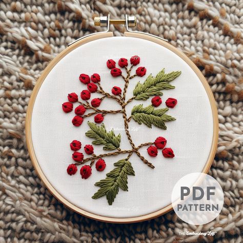 DESCRIPTION Ring in the new winter season with this classic Mistletoe hand embroidery pattern! Get your hoop ready and let's stitch up some holiday magic with this delightful embroidery project! Happy stitching! This listing is for a digital PDF pattern, which includes: ~ Printable pattern scaled to fit 3" to 8" hoops ~ DMC color and stitch suggestions ~ Beginner's Guide to Hand Embroidery with a FREE sample pattern ~ Beginner's Guide available in English, Español, Français and Deutsch ~ Referen Yule Embroidery Pattern, Christmas Flowers Embroidery, Holly Embroidery Pattern, Christmas Flower Embroidery, Blue And White Embroidery, Winter Embroidery Designs, Winter Embroidery Patterns, Free Christmas Embroidery Patterns, Mistletoe Embroidery