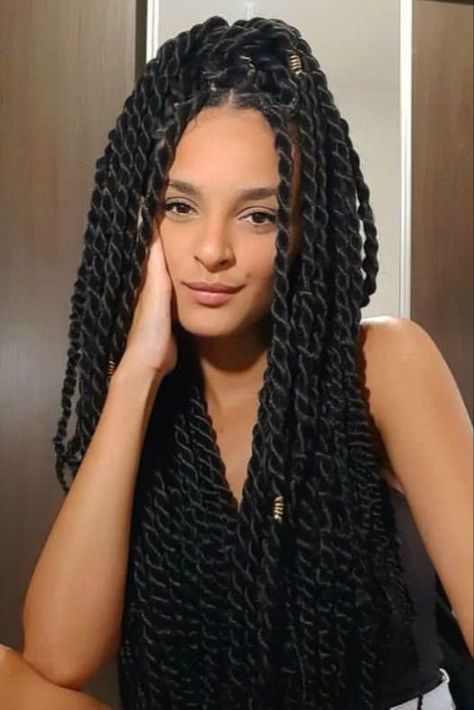 Jumbo Twist Braids, Box Dreads, Plait Hairstyles, Long Twist Braids, Afro Twist, Birthday Hairstyles, Goddess Braids Hairstyles, Marley Hair, Plaits Hairstyles