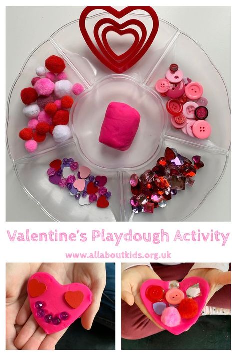 Valentines Eyfs, Valentines Day Playdough, Valentines Playdough, Kids Food Activities, Dayhome Activities, Playdough Invitation, St Dwynwen, Valentine Brunch, Playdough Ideas