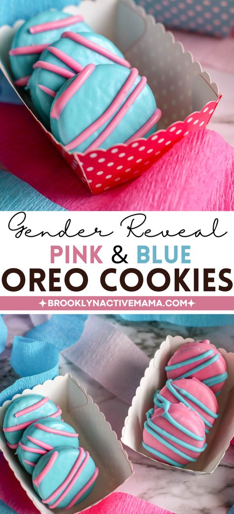 Discover the joy of unveiling life's sweetest surprise with these No-Bake Pink and Blue Oreo Gender Reveal Cookies. Oreo Gender Reveal Cookies, Cookie Gender Reveal Ideas, Easy Gender Reveal Desserts, Gender Reveal Cookies Ideas, Gender Reveal Oreos, Pink And Blue Gender Reveal, Gender Reveal Dessert, Blue Gender Reveal, Surprise Cookie