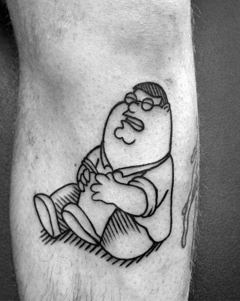 Peter Griffin Tattoo, Family Guy Tattoo, Flash Cartoon, Tom And Jerry Drawing, Griffin Tattoo, Simpsons Tattoo, Peter Griffin, Cool Chest Tattoos, Spine Tattoos For Women