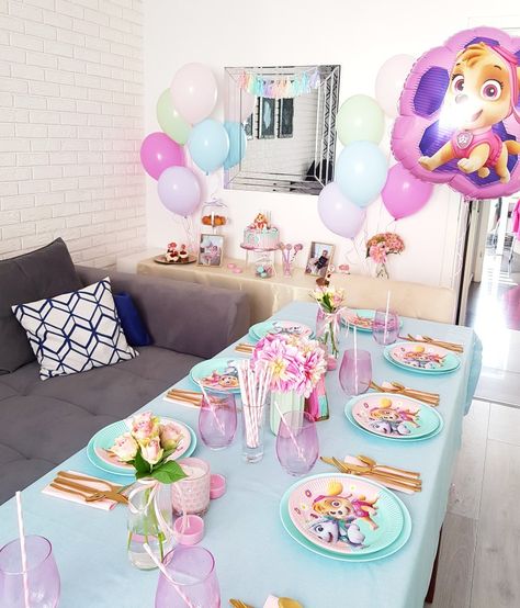 Skye chickaletta birthday party Skye 3rd Birthday, Everest And Skye Birthday Party, Skye Paw Patrol Party Decorations Birthday Ideas, Paw Patrol Skye Birthday Party, Paw Patrol Birthday Party Skye, Skye Birthday Party Decorations, Skye Birthday Party Ideas, Sky Birthday Party Paw Patrol, Sky Paw Patrol Party Ideas