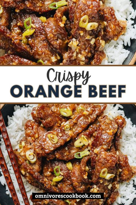 Try this Crispy Orange Beef recipe. Beef combined tangy citrus with savory, slightly sweet flavors. This orange beef recipe is easy to make and perfect for a quick weeknight dinner served over steamed rice. Orange Beef And Broccoli, Low Carb Steak Dinner, Low Calorie Beef Recipes, Beef Chinese Recipes, Chinese Food Recipes Beef, Orange Beef Recipe, Crispy Orange Beef, Pork Stir Fry Recipes, Korean Beef Recipes