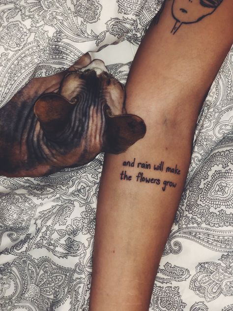 Les miserables -A little fall of rain Rain Will Make The Flowers Grow Tattoo, Les Miserables Tattoo Ideas, Les Miserables Tattoo, Les Mis Tattoo, Grow Tattoo, Rain Tattoo, Tat Ideas, Les Miserables, Tattoo Inspo