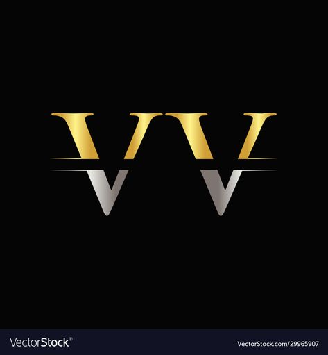 Vv Logo Design Letter, Dhanush Mass Images, Vv Logo, Gold Vector, Letter Vector, Letter Logo Design, Vector Template, Silver Logo, Logo Templates