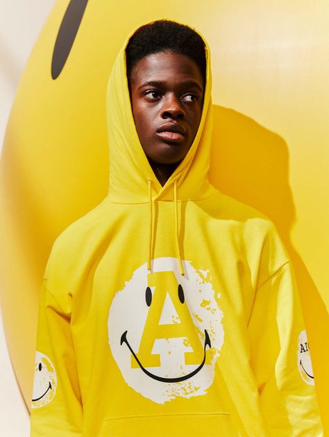 Aigle - Aigle x Smiley unisex hoodie Men, Women Jaune smiley - Smiley m sw01clothes | AIGLE Happy Birthday Smiley, Birthday Smiley, Un Logo, Hoodie Men, Kangaroo Pocket, Smiley, Made In France, Kangaroo, Unisex Hoodies