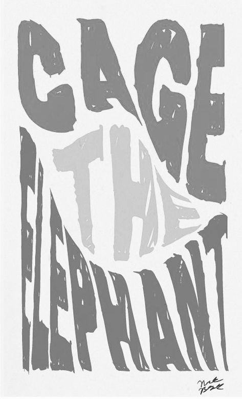 Cage The Elephant Black And White, Cage The Elephant Poster Vintage, Cage The Elephant Wallpaper, Indie Band Posters, Cage The Elephant Poster, Dorm Pictures, White Vibe, Elephant Black And White, Band Covers