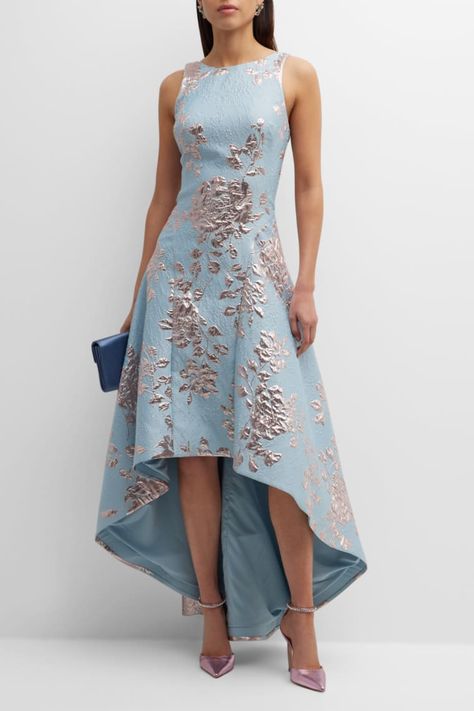 Womens Formal Dresses, Marchesa Fashion, Blue And Gold Dress, Jacquard Gown, Teri Jon, Gown Plus Size, Cocktail Party Dresses, Brocade Dresses, Mothers Dresses