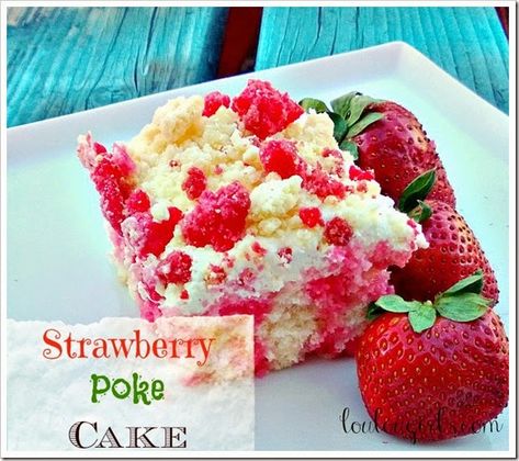 Dessert Potluck, Potluck Bbq, Today Is A Beautiful Day, Strawberry Poke Cake, Strawberry Poke Cakes, Poke Cake Recipes, Poke Cakes, Pumpkin Caramel, Poke Cake