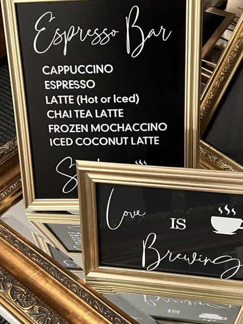 Wedding Espresso Bar, Coffee Station Wedding, Coffee Bar Wedding, Elegant Backyard Wedding, Elegant Backyard, Wedding Coffee, Cart Ideas, Coffee Cart, Coffee Wedding