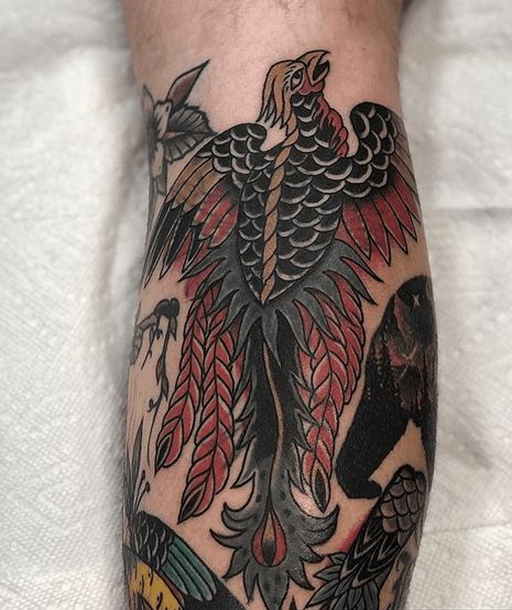 Phoenix Tattoo Traditional, Traditional Phoenix Tattoo, School Tattoo Ideas, Phoenix Tattoo Men, The Phoenix Bird, Phoenix Bird Tattoos, Tattoo Guide, Left Arm Tattoos, Ink Therapy