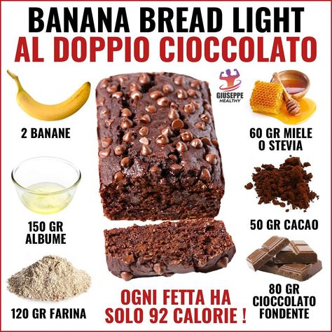 Giuseppe Healthy ha pubblicato qualcosa su Instagram: "SALVA LA RICETTA 👆 . Prova questo banana Bread light facilissimo, è buonissimo, per tutti gli…" • Vedi tutte le foto e i video di giuseppe_healthy sul suo profilo. Giuseppe Healthy, Banana Bread, Diet, Bread, On Instagram, Instagram