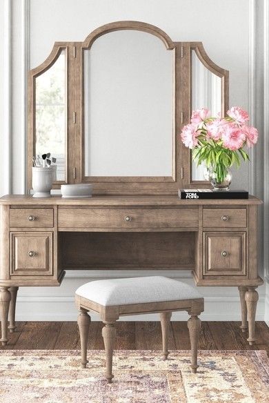 6 Essentials For the Ideal Vanity Area - Foter Bedroom Vanity Table, Modern Vanity Table, Bedroom Vanity Set, Antique Vanity, Makeup Table Vanity, Vanity Area, Bedroom Vanity, White Vanity, Liberty Furniture