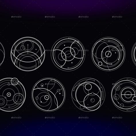 Ethnic Space UI Spell Circle, Occult Symbols, Ancient Ruins, Typography Logo, Logo Icons, Sacred Geometry, User Interface, Icon Set, Banner Design