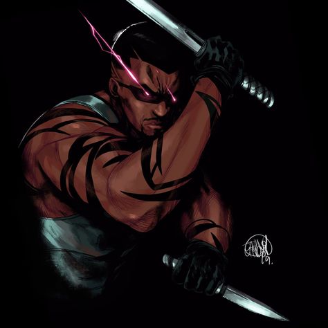 Eric Brooks, Marvel Nova, Blade Marvel, Marvel Character Design, Wesley Snipes, The Defenders, Marvel Daredevil, Black Comics, Anime Friendship