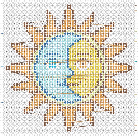 Sun And Moon Alpha Pattern, Moon Half, Smile Eyes, Half Smile, Friendship Bracelets Designs, Bracelets Patterns, Graph Paper Art, Diy Bracelets Patterns, Stitch Art