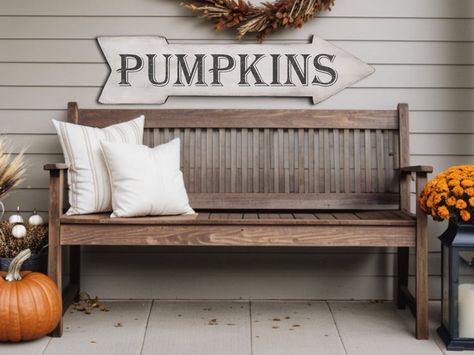 Embrace the heartwarming charm of autumn with this rustic antique style arrow shaped Pumpkins sign, handcrafted from solid wood with vintage fall aesthetic in mind. Perfect for adding a touch of timeless elegance to your indoor or outdoor fall porch decor. Rustic Home Decor | Fall Aesthetic | Vintage Fall Decor Ideas | Outdoor Fall Porch Decor | Autumn Aesthetic | Rustic Fall Decor Ideas | Indoor Fall Decorations for a Rustic House | Rustic Wood Signs | Country Farmhouse Decor | Pumpkin Farm Indoor Fall Decor, Wooden Arrow, Outdoor Fall Decor, Hay Rides, Vintage Fall Decor, Pumpkin Patch Sign, Wooden Arrows, Hot Cider, Rustic Fall Decor