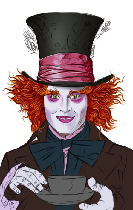 Mad Hatter Artwork, Alice And Wonderland Art, Mad Hatter Art, Mad Hatter Drawing, Johnny Depp Mad Hatter, Johnny Depp Characters, Alice In Wonderland Drawings, Alice In Wonderland Illustrations, Tim Burton Art