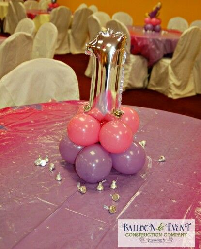 One year old 1 Centerpiece Birthday, Bubble Gum Centerpieces Party Ideas, Diy First Birthday Centerpieces, Balloon Center Piece Ideas, Balloons Centerpieces Ideas, First Birthday Centerpieces Girl, 1st Birthday Centerpiece Ideas, Birthday Centerpieces Kids, Kids Birthday Centerpieces