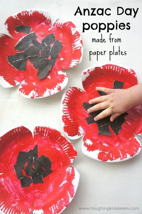 A collection of art and craft idea to help children learn about Anzac Day. Poppy Craft For Kids, Remembrance Day Activities, Remembrance Day Art, Poppy Craft, Remembrance Day Poppy, November Crafts, Remembrance Sunday, Poppy Art, Paper Plate Crafts