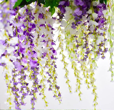 Bridgerton Brunch, Wedding Decor Purple, Fake Wisteria, Bridgerton Party, Wisteria Vine, Flower Ceiling, Rustic Centerpiece, Purple Wisteria, Rose Vines