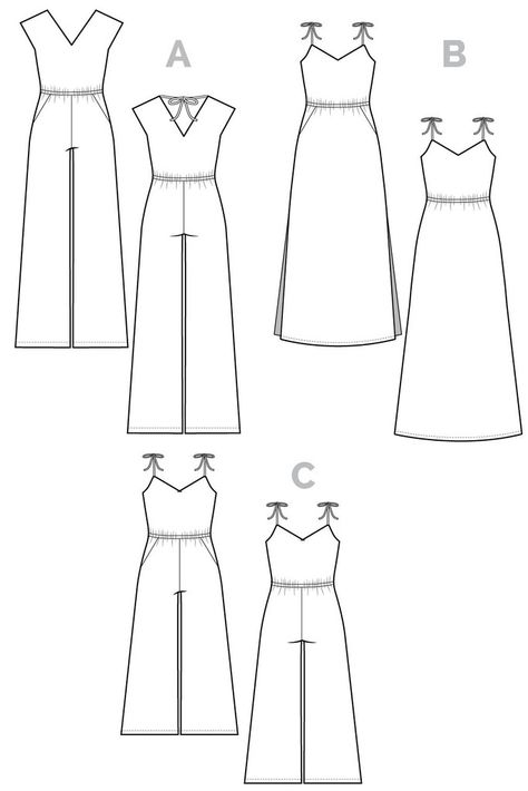 Sallie Maxi dress pattern // Maxi Dress Pattern Sewing, Jumpsuit Pattern Sewing, Trouser Pattern, Swimsuit Pattern, Maxi Dress Pattern, Couture Mode, Jumpsuit Pattern, Knit Jumpsuit, Creation Couture