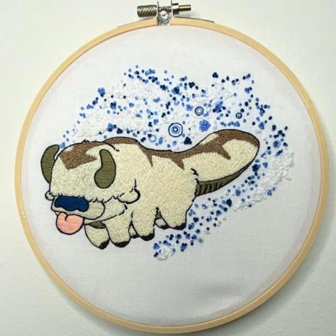 Embroidered Appa for a friend’s girlfriend! Happy Monday 💙☁️ by retineo Embroidery Crafts, Crochet Disney, Embroidery Craft, Embroidery Projects, Happy Monday, Embroidery Patterns, Embroidery Designs, Embroidery, Crochet